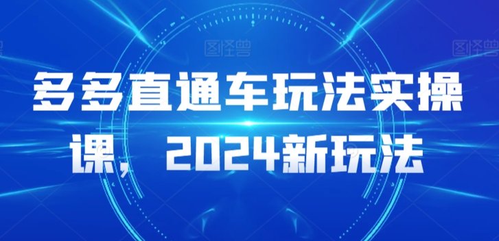 多多直通车玩法实操课,2024新玩法 多多直通车玩法实操课,2024新玩法