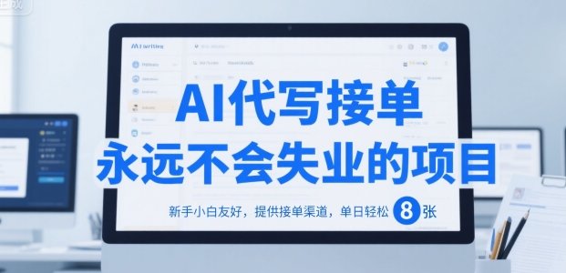 AI代写接单,永远不会失业的项目,新手小白友好,提供接单渠道,单日轻松 8张