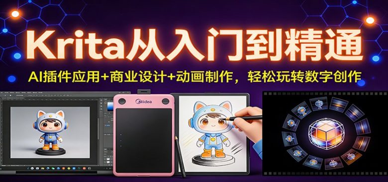 Krita从入门到精通:AI插件应用+商业设计+动画制作,轻松玩转数字创作