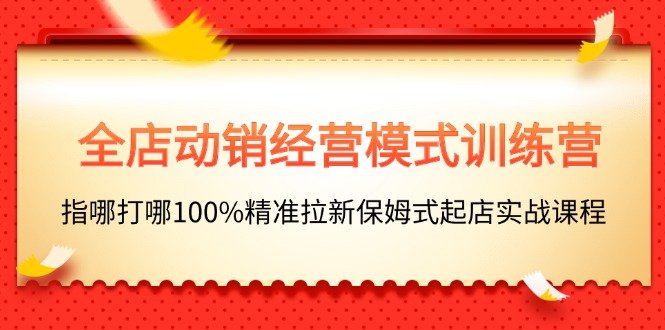 全店动销-经营模式训练营,指哪打哪100%精准拉新保姆式起店实战课程 全店动销-经营模式训练营,指哪打哪100%精准拉新保姆式起店实战课程