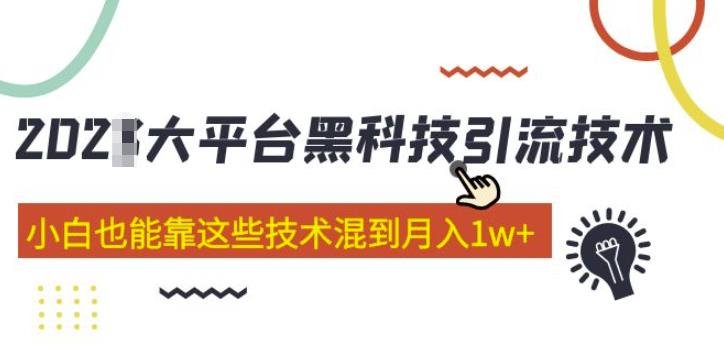 大平台黑科技引流技术，小白也能靠这些技术混到月入1w+(2022年的课程）(揭秘大平台黑科技引流技术，助你轻松实现月入1w+)