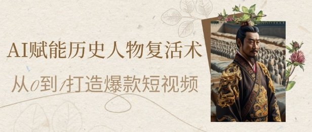 AI赋能历史人物复活术:从0到1打造爆款短视频,7天涨粉10W,小白也能月入过1W