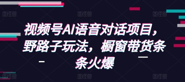 视频号AI语音对话项目,野路子玩法,橱窗带货条条火爆