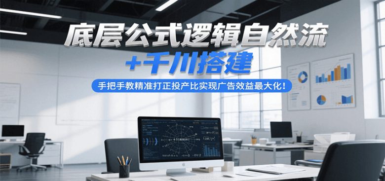 底层公式逻辑自然流+千川搭建,手把手教精准打正投产比实现广告效益最大化!