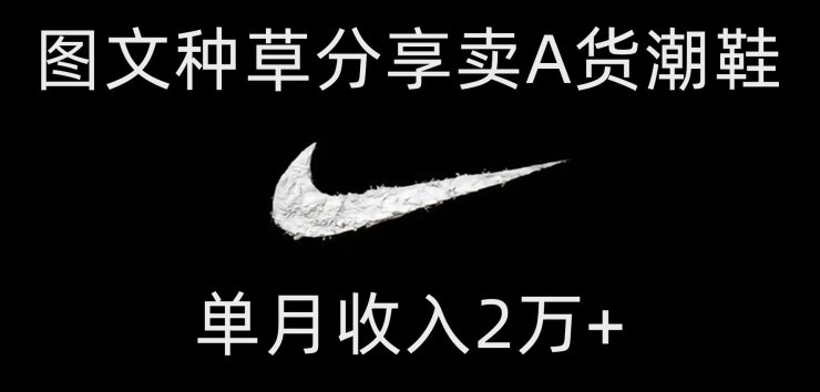 靠图文种草分享卖A货潮鞋，每天一小时，单月收入2万+【揭秘】(揭秘A货潮鞋销售策略图文种草，轻松实现月入2万+)