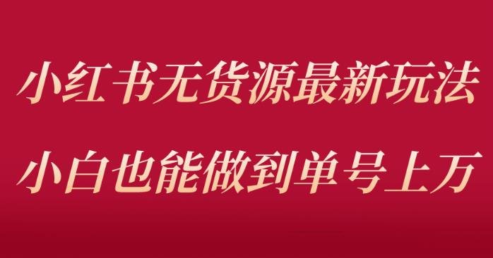 小红书无货源最新螺旋起号玩法，电商小白也能做到单号上万（价值3980元）(小红书无货源项目详解电商小白也能轻松上手)