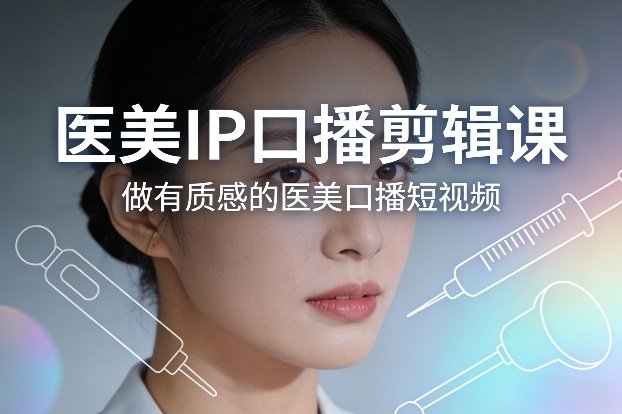 医美IP口播剪辑课,做有质感的医美口播短视频