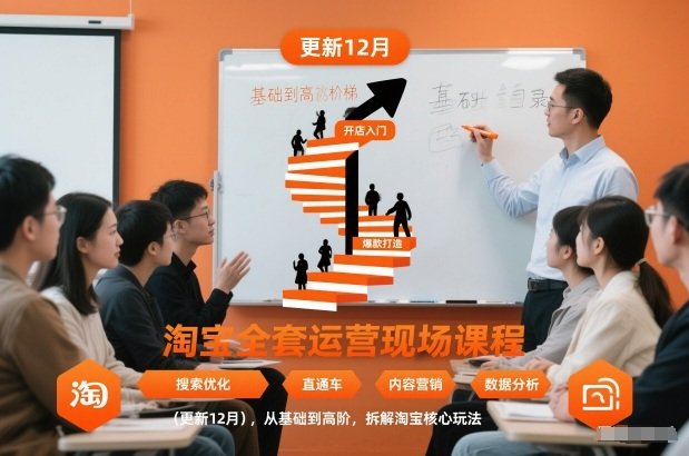 淘宝全套运营现场课程(更新12月),从基础到高阶,拆解淘宝核心玩法