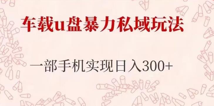 车载u盘暴力私域玩法,长期项目,仅需一部手机实现日入300+(“轻松赚钱车载U盘私域暴力玩法详解”) 车载u盘暴力私域玩法,长期项目,仅需一部手机实现日入300+(“轻松赚钱车载U盘私域暴力玩法详解”)