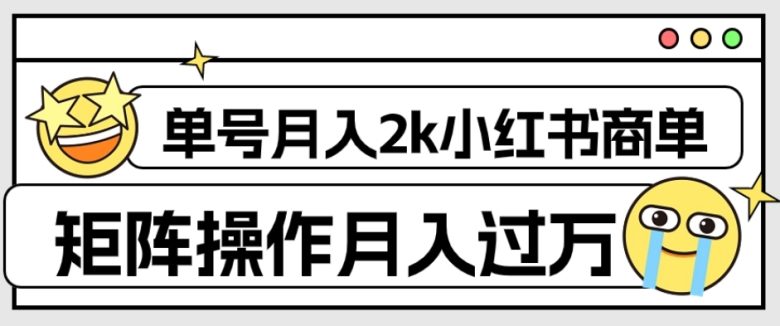 外面收费1980的小红书商单保姆级教程，单号月入2k，矩阵操作轻松月入过万(揭秘小红书商单项目保姆级教程助你轻松月入过万)