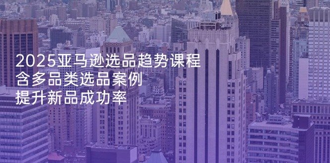 2025亚马逊选品趋势课程,含多品类选品案例,提升新品成功率