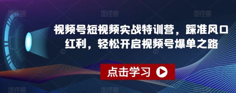 视频号短视频实战特训营,踩准风口红利,轻松开启视频号爆单之路 视频号短视频实战特训营,踩准风口红利,轻松开启视频号爆单之路