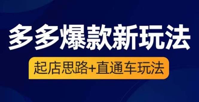 2023拼多多爆款·新玩法：起店思路+直通车玩法（3节精华课）(深度解析拼多多2023年爆款新玩法从起店思路到直通车运营技巧)