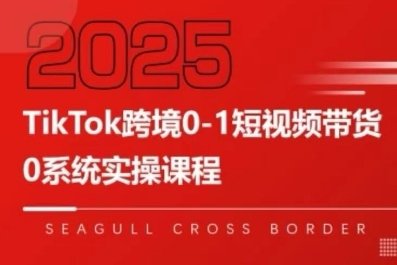 TikTok跨境0-1短视频带货,系统拆解TikTok跨境带货全链路,实现跨境可持续盈利