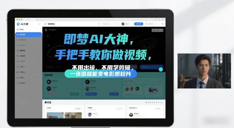 即梦AI大神手把手教你做视频,不用出镜、不用学剪辑,一张图就能变电影感短片