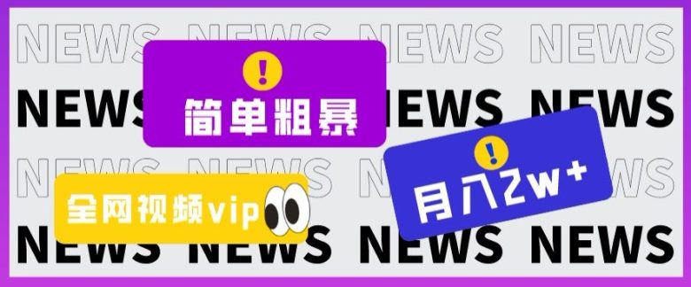 简单粗暴零成本，高回报，全网视频VIP掘金项目，月入2万＋【揭秘】(揭秘全网视频VIP掘金项目简单粗暴零成本，月入2万＋)