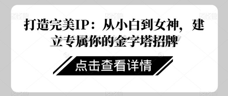 打造完美IP:从小白到女神,建立专属你的金字塔招牌(从小白到女神打造专属你的金字塔招牌) 打造完美IP:从小白到女神,建立专属你的金字塔招牌(从小白到女神打造专属你的金字塔招牌)