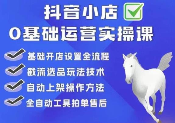 白马电商·0基础抖店运营实操课,基础开店设置全流程,截流选品玩法技术(白马电商0基础抖店运营实操课全面掌握抖店运营技巧,助力电商事业腾飞) 白马电商·0基础抖店运营实操课,基础开店设置全流程,截流选品玩法技术(白马电商0基础抖店运营实操课全面掌握抖店运营技巧,助力电商事业腾飞)