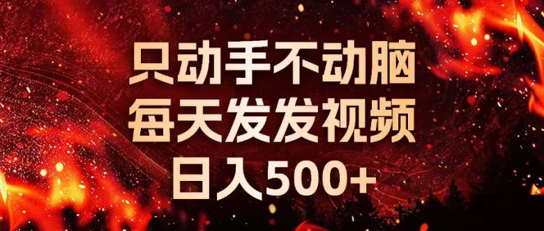 只动手不动脑，每天发发视频，日入500+