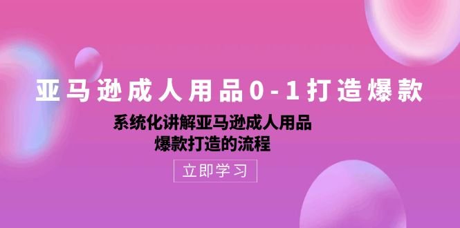 亚马逊成人用品0-1打造爆款:系统化讲解亚马逊成人用品爆款打造的流程 亚马逊成人用品0-1打造爆款:系统化讲解亚马逊成人用品爆款打造的流程