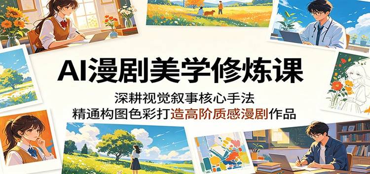 AI漫剧美学修炼课：深耕视觉叙事核心手法，精通构图色彩打造高阶质感漫剧作品
