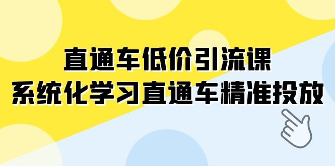 直通车-低价引流课,系统化学习直通车精准投放(14节课)(全面掌握直通车精准投放技巧,提升推广效果) 直通车-低价引流课,系统化学习直通车精准投放(14节课)(全面掌握直通车精准投放技巧,提升推广效果)