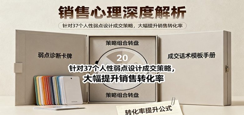 销售心理深度解析:针对37个人性弱点设计成交策略,大幅提升销售转化率!