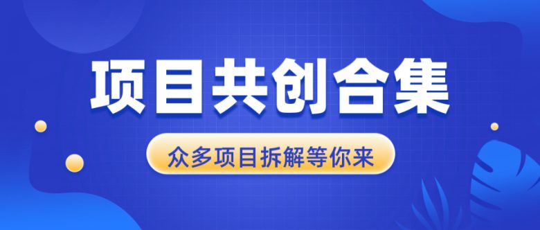 项目共创合集,从0-1全过程拆解,让你迅速找到适合自已的项目