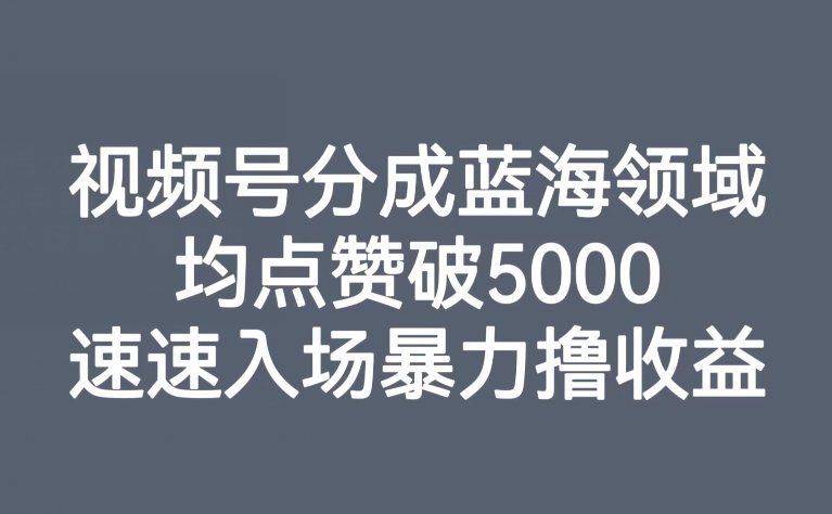 视频号分成蓝海领域,均点赞破5000,速速入场暴力撸收益(探索视频号分成蓝海领域,实现高收益的实操指南) 视频号分成蓝海领域,均点赞破5000,速速入场暴力撸收益(探索视频号分成蓝海领域,实现高收益的实操指南)