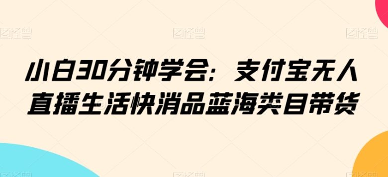 小白30分钟学会:支付宝无人直播生活快消品蓝海类目带货 小白30分钟学会:支付宝无人直播生活快消品蓝海类目带货