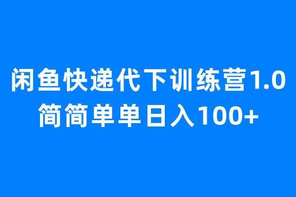 闲鱼快递代下训练营1.0，简简单单日入100+(探索“闲鱼快递代下训练营1.0”如何简简单单日入100+)