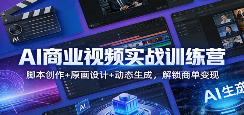 AI商业视频实战训练营:脚本创作+原画设计+动态生成,解锁商单变现