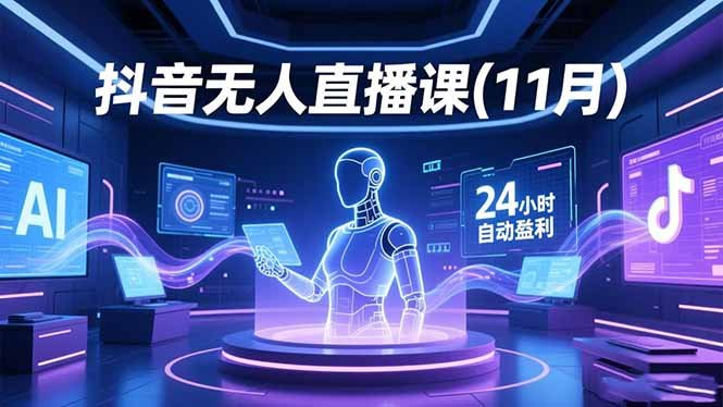 抖音无人直播课(11月),AI实景、数字人、绿幕、多种玩法、24小时自动盈利