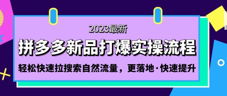 拼多多-新品打爆实操流程：轻松快速拉搜索自然流量，更落地·快速提升!(拼多多新品打爆实操流程掌握核心技巧，实现快速提升！)