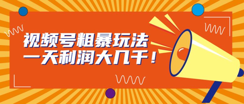 视频号粗暴玩法，一天利润大几千！(视频号粗暴玩法简单操作，当天见效！)