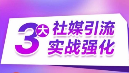 3大社媒引流实战强化,多渠道站外引流,高效精准获客,订单销售额翻倍增长 3大社媒引流实战强化,多渠道站外引流,高效精准获客,订单销售额翻倍增长