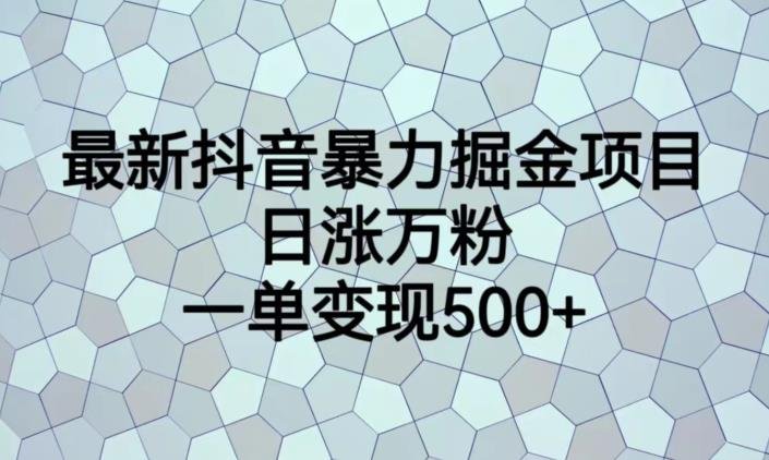 最新抖音暴力掘金项目，日涨万粉，一单变现500+【揭秘】(揭秘最新抖音暴力掘金项目及其实操教程)