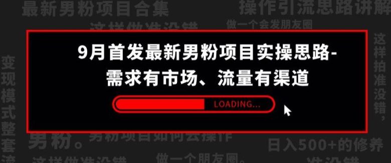 9月首发最新男粉项目实操思路-需求有市场，流量有渠道【揭秘】(深度解析最新男粉项目实操策略及工具应用)
