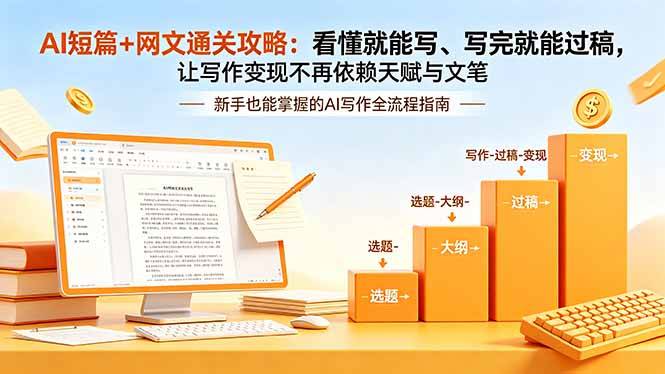AI短篇+网文通关攻略-更新4月：看懂就能写、写完就能过稿，让写作变现不再依赖天赋与文笔