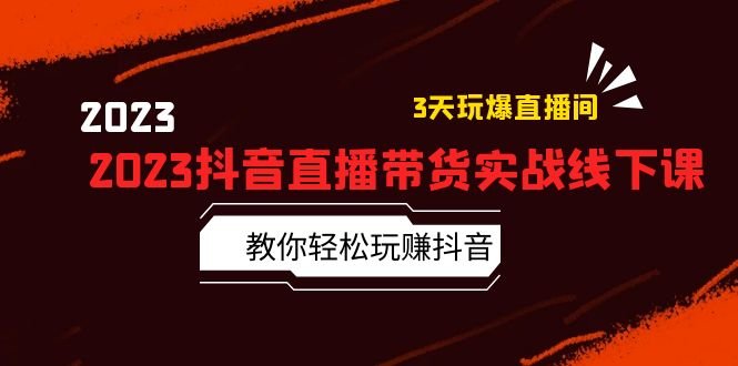 2023抖音直播带货实战线下课：教你轻松玩赚抖音，3天玩爆·直播间！(深度解析抖音直播带货策略与技巧)
