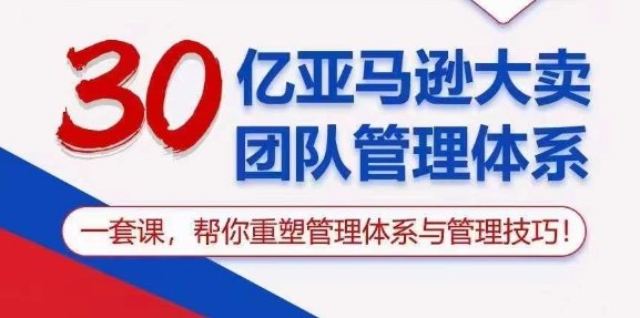 30亿 亚马逊 大卖团队管理体系,一套课,帮你重塑管理体系与管理技巧 30亿 亚马逊 大卖团队管理体系,一套课,帮你重塑管理体系与管理技巧
