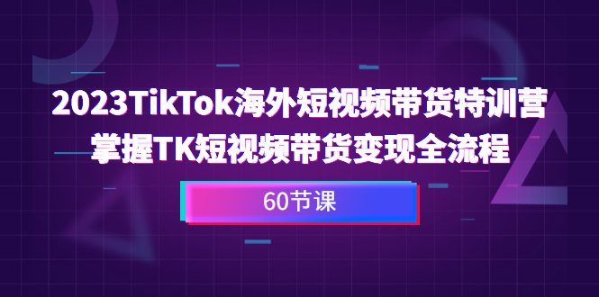 2023-TikTok海外短视频带货特训营，掌握TK短视频带货变现全流程（60节课）(全面掌握TikTok短视频带货与小店运营全攻略)