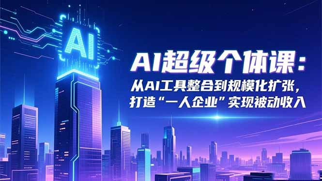 AI超级个体课:从AI工具整合到规模化扩张,打造“一人企业”实现被动收入