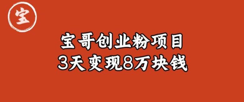 宝哥IP图文创业粉引流项目实战分享:单个账号3天涨粉1万,变现8万块钱(图文教程)【揭秘】(揭秘宝哥IP图文创业粉引流项目小白也能月入过万)