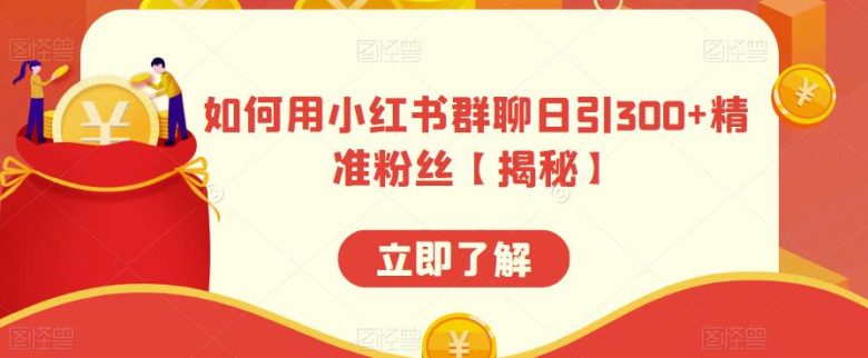 如何用小红书群聊日引300+精准粉丝【揭秘】(揭秘小红书群聊引流策略)