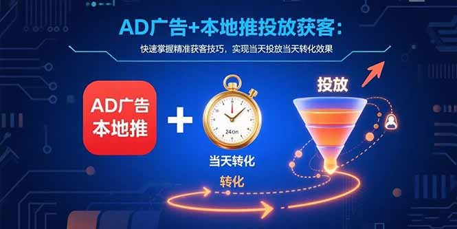 AD广告+本地推投放获客:快速掌握精准获客技巧,实现当天投放当天转化效果