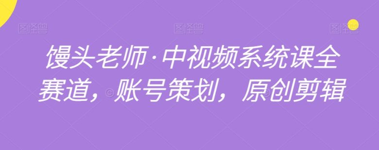 馒头老师·中视频系统课全赛道,账号策划,原创剪辑(全面掌握中视频自媒体运营之道,馒头老师带你走进原创剪辑的世界)