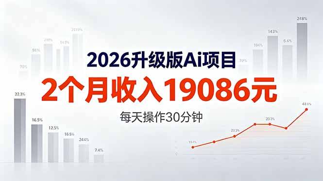 2026升级版Ai任务，2个月收入19086元，熟练后每天操作30分钟！