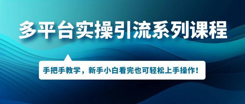 多平台实操引流系列课程，手把手教学，新手小白看完也可轻松上手引流操作！(手把手教学，新手小白也能轻松掌握多平台引流技巧！)