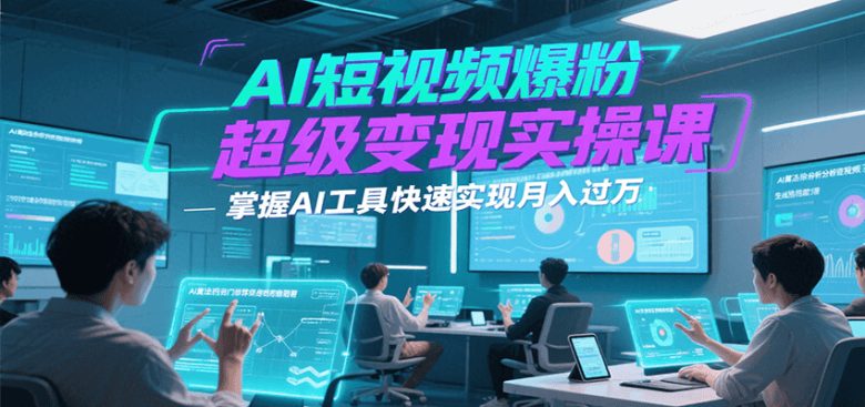 AI短视频爆粉超级变现实操课，掌握AI工具快速实现月入过万